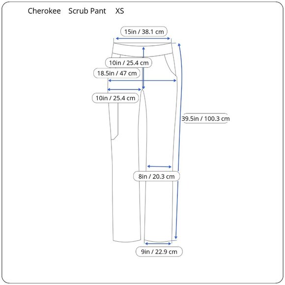 Green Cherokee XS Scrub Pants | Polyester Cotton Drawstring Medical Uniform - Picture 2 of 10